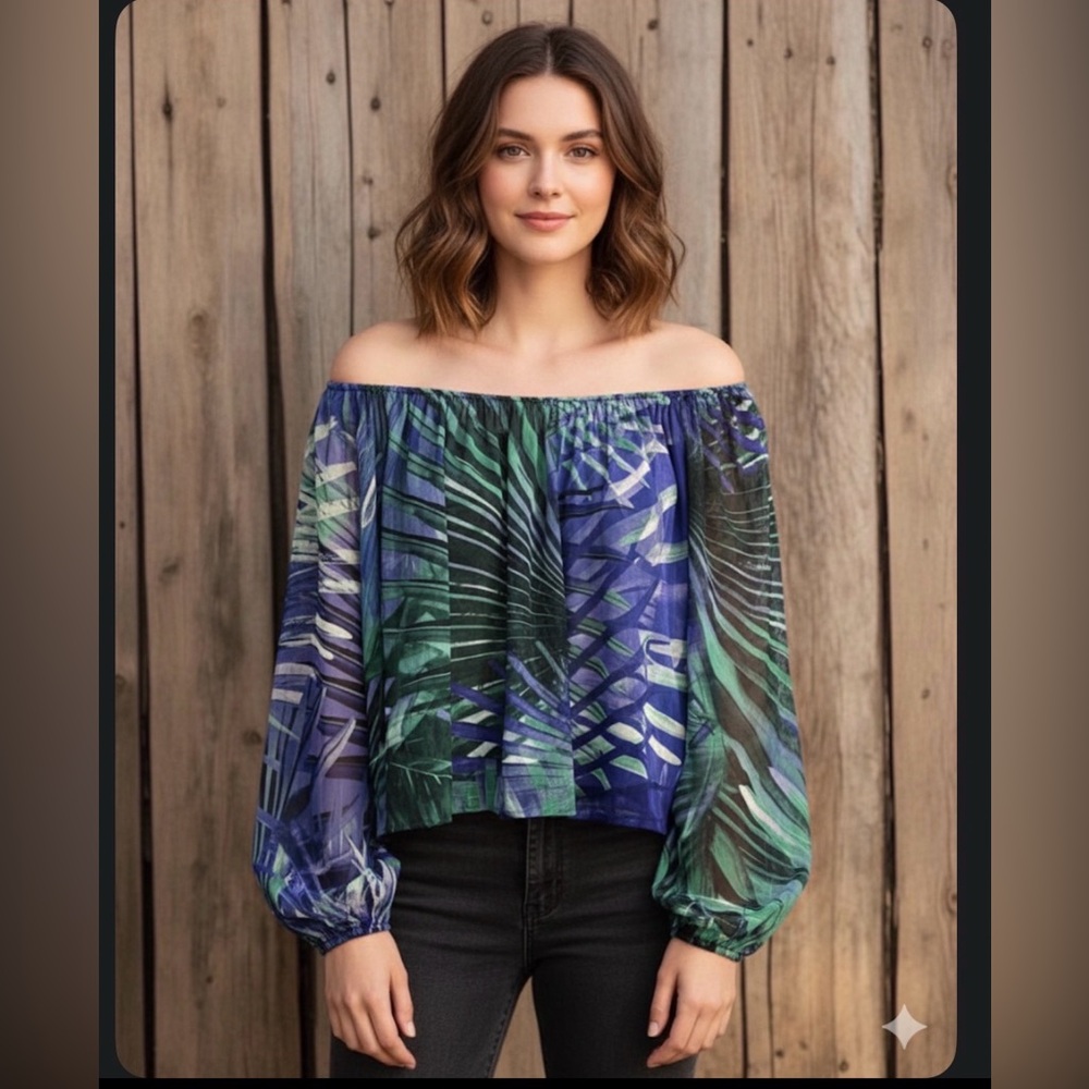 Wallis Multicolor Leaf Print Top